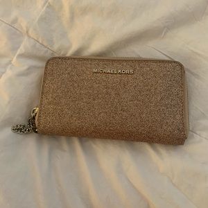 Michael Kors Rose gold glitter wallet